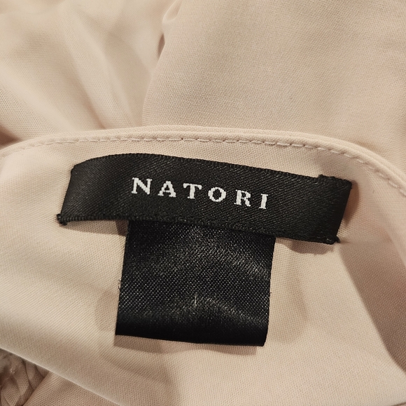 NATORI Aphrodite Slip Dress Blush Pink Beige sz L Women's - Picture 7 of 8